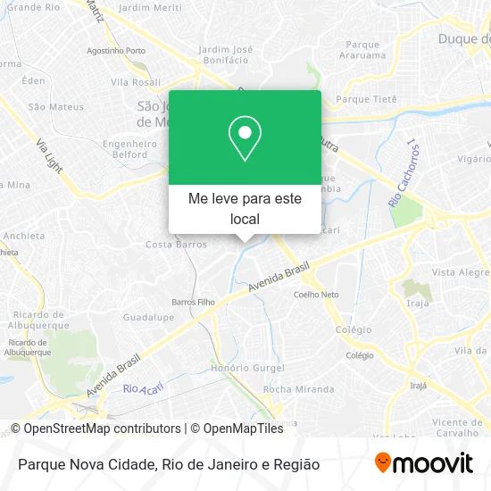 Parque Nova Cidade mapa