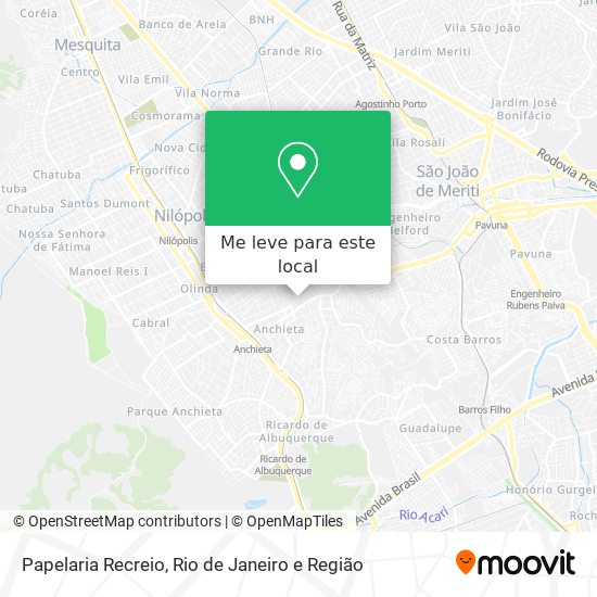 Papelaria Recreio mapa