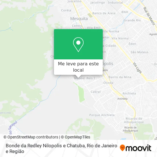 Bonde da Redley Nilopolis e Chatuba mapa