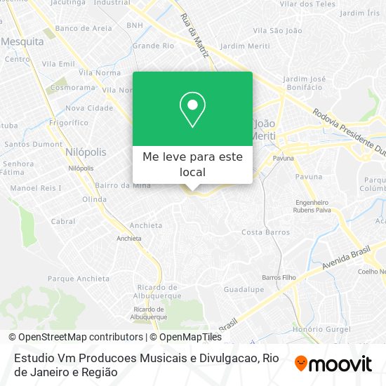 Estudio Vm Producoes Musicais e Divulgacao mapa