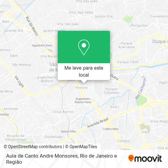 Aula de Canto Andre Monsores mapa