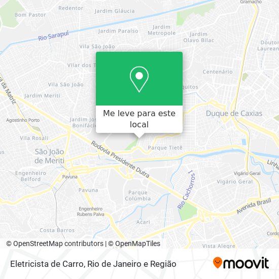 Eletricista de Carro mapa