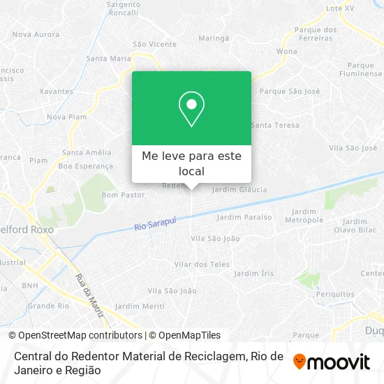 Central do Redentor Material de Reciclagem mapa