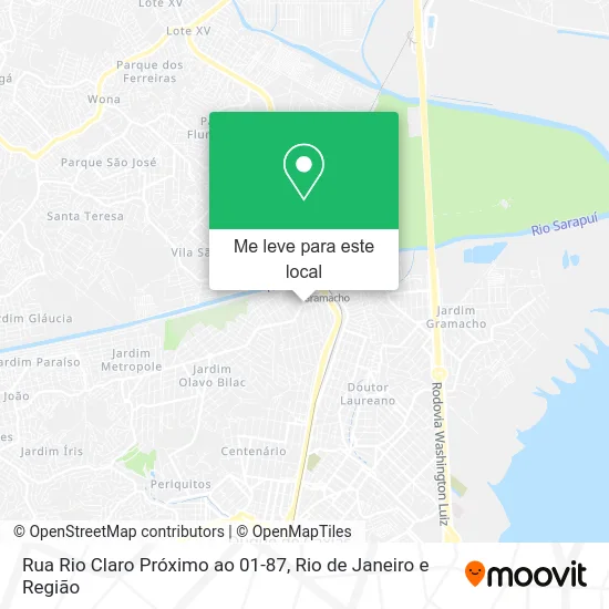 Rua Rio Claro Próximo ao 01-87 mapa