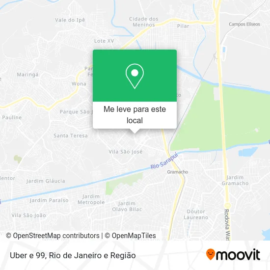 Uber e 99 mapa