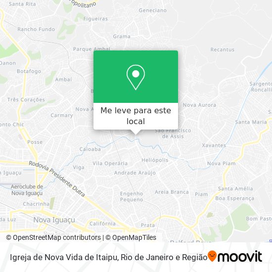 Igreja de Nova Vida de Itaipu mapa
