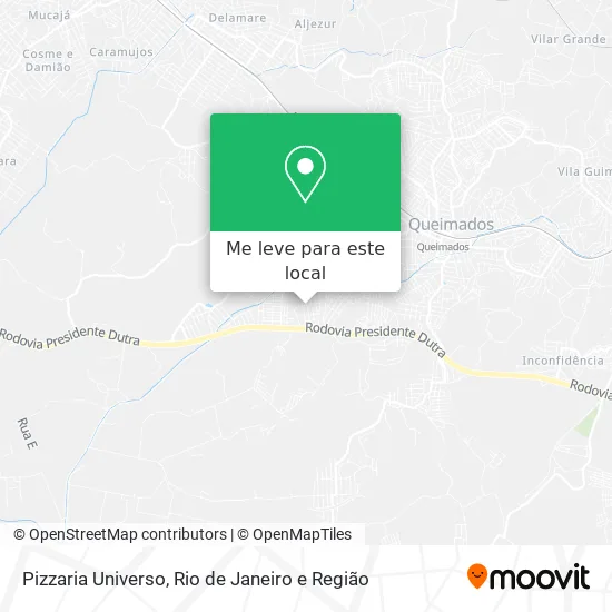 Pizzaria Universo mapa