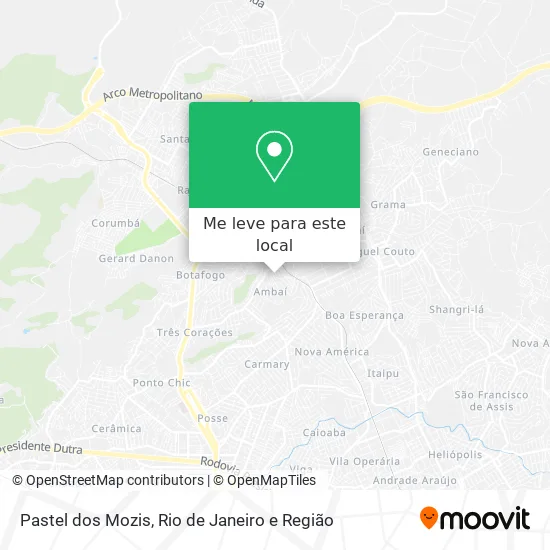 Pastel dos Mozis mapa