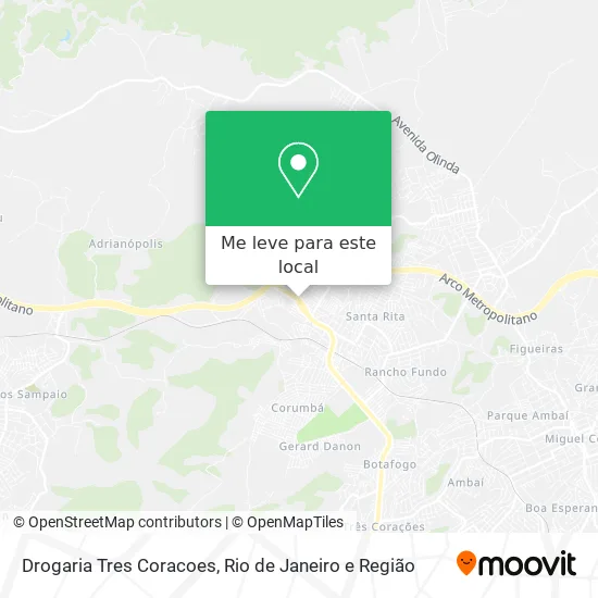 Drogaria Tres Coracoes mapa