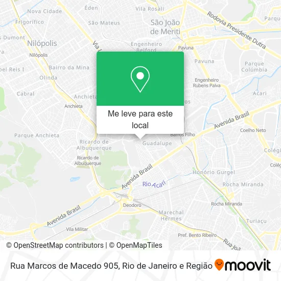 Rua Marcos de Macedo 905 mapa