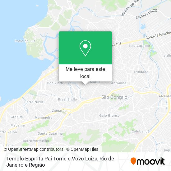 Templo Espírita Pai Tomé e Vovó Luiza mapa