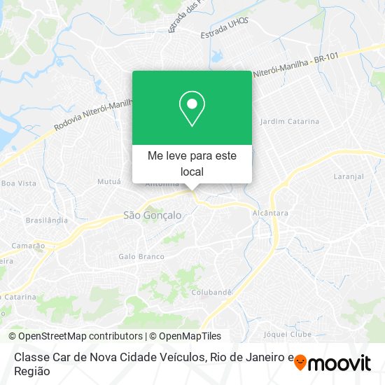 Classe Car de Nova Cidade Veículos mapa