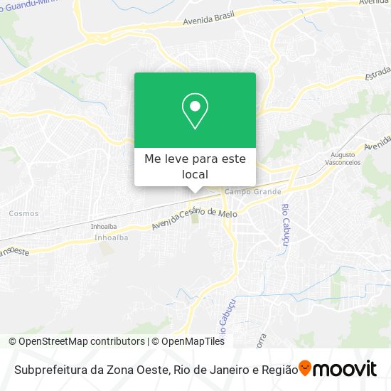Subprefeitura da Zona Oeste mapa