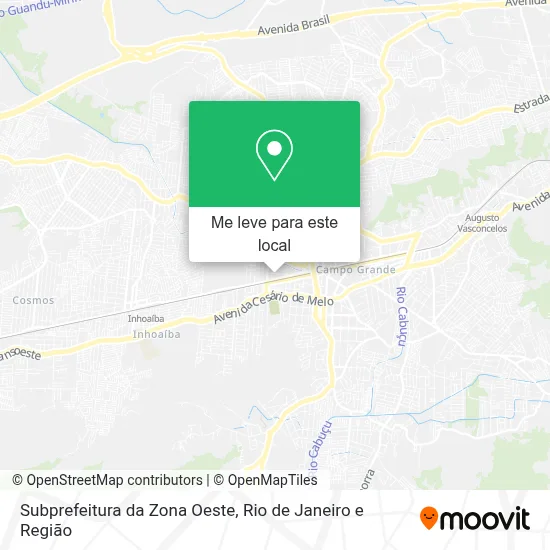 Subprefeitura da Zona Oeste mapa