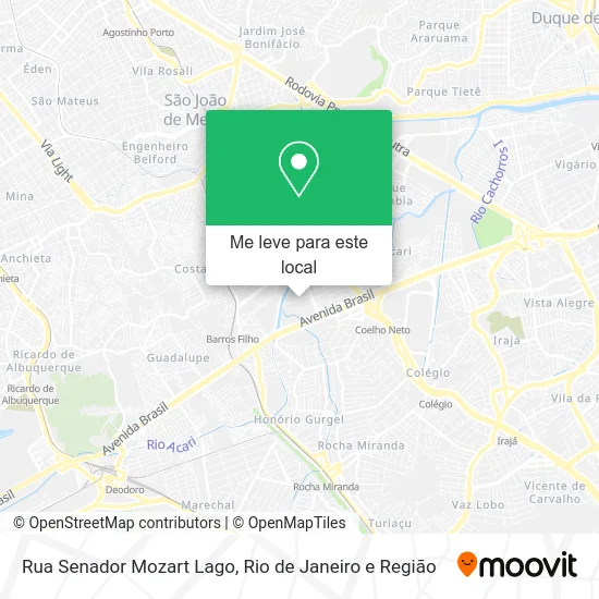 Rua Senador Mozart Lago mapa