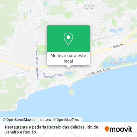 Restaurante e padaria Recreio das delícias mapa