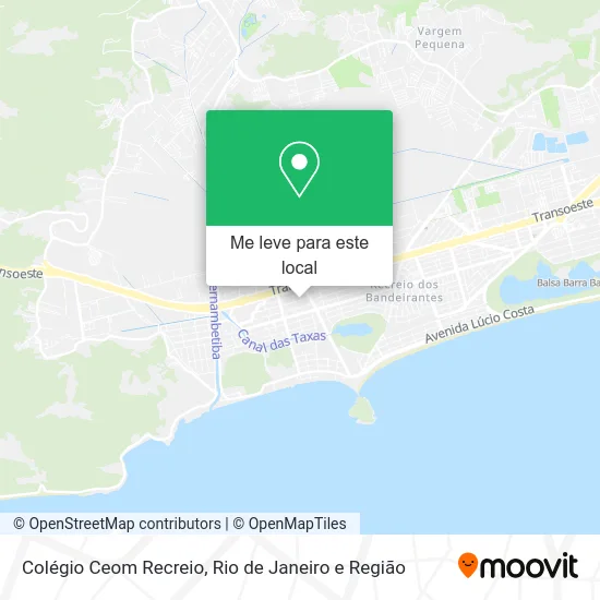 Colégio Ceom Recreio mapa