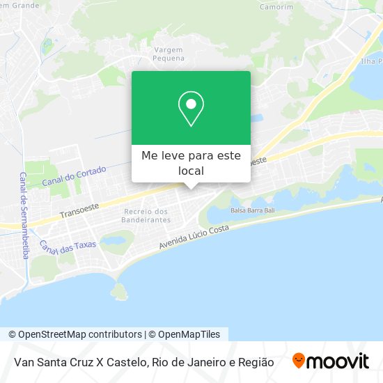 Van Santa Cruz X Castelo mapa