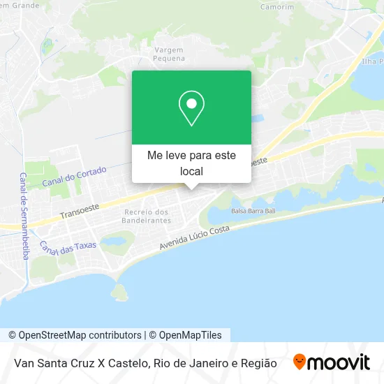 Van Santa Cruz X Castelo mapa