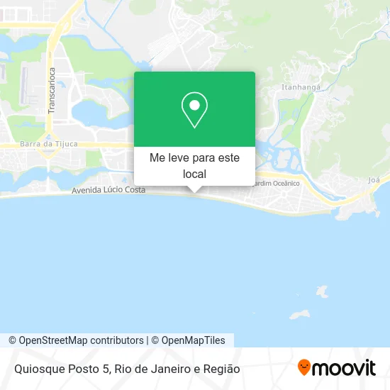 Quiosque Posto 5 mapa