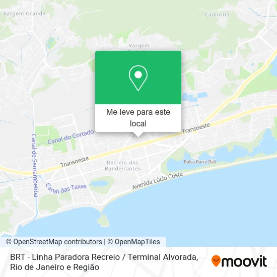 BRT - Linha Paradora Recreio / Terminal Alvorada mapa