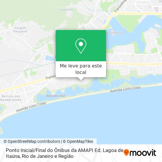 Ponto Inicial / Final do Ônibus da AMAPI Ed. Lagoa de Itaúna mapa