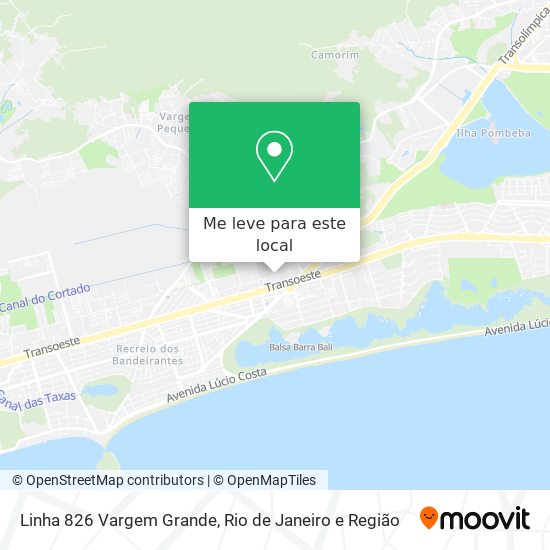 Linha 826 Vargem Grande mapa