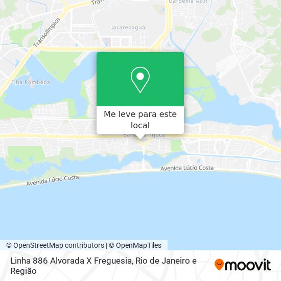 Linha 886 Alvorada X Freguesia mapa