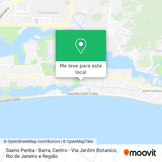 Saens Penha - Barra, Centro - Via Jardim Botanico mapa