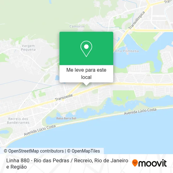 Linha 880 - Rio das Pedras / Recreio mapa