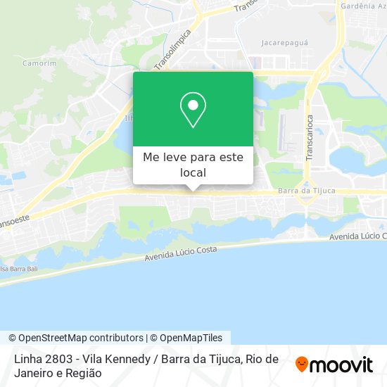 Linha 2803 - Vila Kennedy / Barra da Tijuca mapa