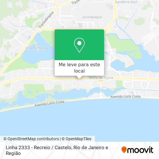 Linha 2333 - Recreio / Castelo mapa