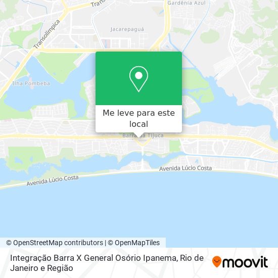 Integração Barra X General Osório Ipanema mapa