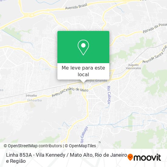 Linha 853A - Vila Kennedy / Mato Alto mapa
