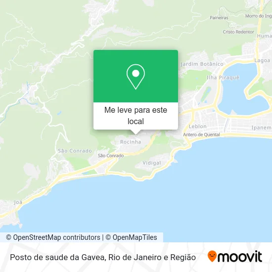 Posto de saude da Gavea mapa