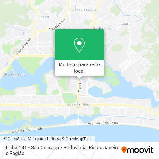Linha 181 - São Conrado / Rodoviária mapa