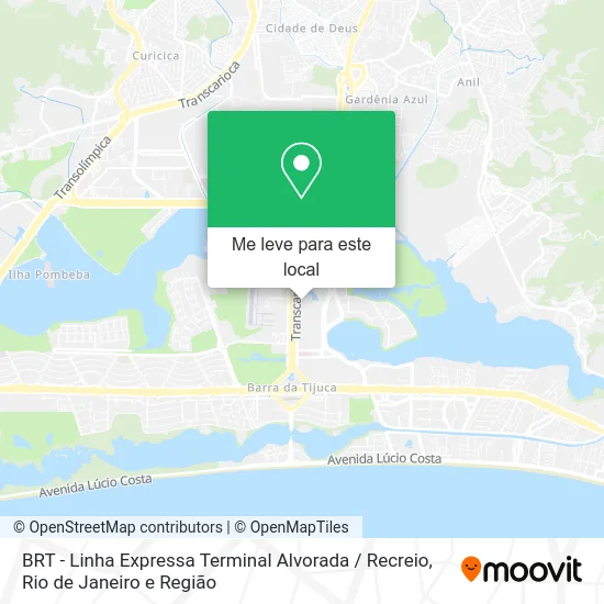 BRT - Linha Expressa Terminal Alvorada / Recreio mapa