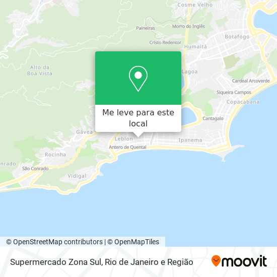 Supermercado Zona Sul mapa