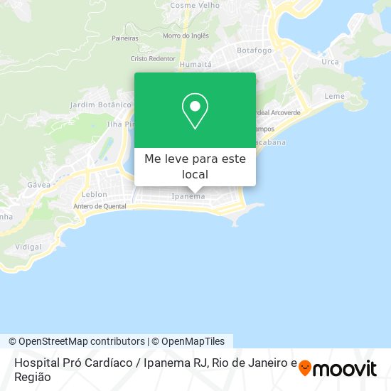 Hospital Pró Cardíaco / Ipanema RJ mapa