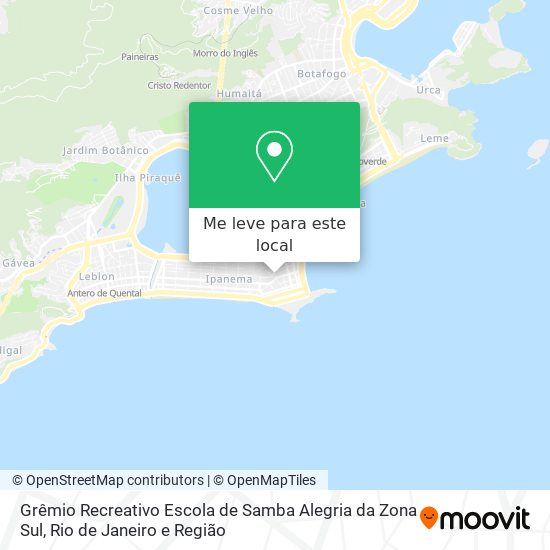 Grêmio Recreativo Escola de Samba Alegria da Zona Sul mapa