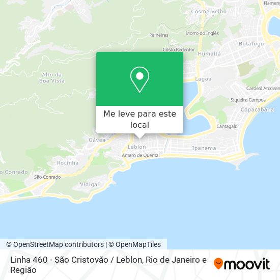 Linha 460 - São Cristovão / Leblon mapa