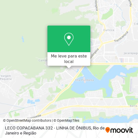 LECO COPACABANA 332 - LINHA DE ÔNIBUS mapa
