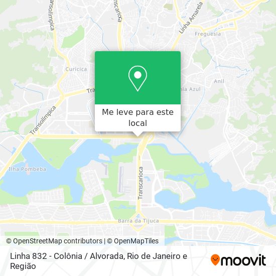 Linha 832 - Colônia / Alvorada mapa