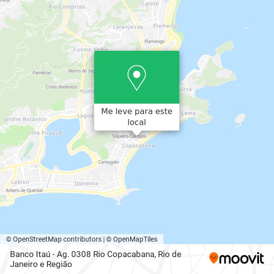 Banco Itaú - Ag. 0308 Rio Copacabana mapa