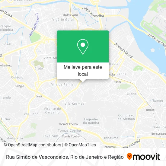 Rua Simão de Vasconcelos mapa