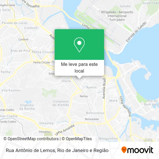 Rua Antônio de Lemos mapa