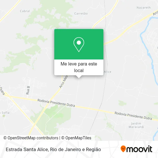 Estrada Santa Alice mapa