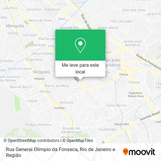 Rua General Olímpio da Fonseca mapa