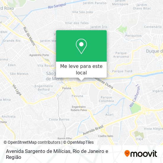 Avenida Sargento de Milícias mapa