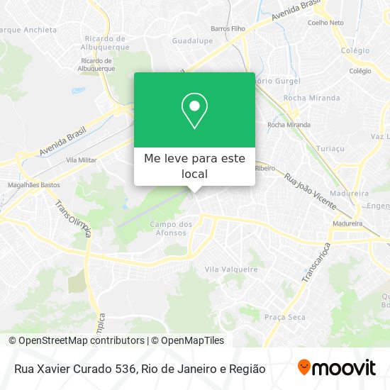 Rua Xavier Curado 536 mapa